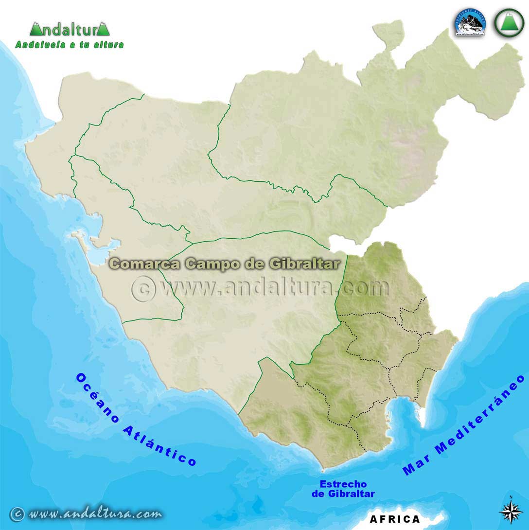Comarca Campo de Gibraltar: Mapa de Situación en la Provincia de Cádiz
