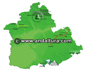 Mapa de las Vías Verdes de la Provincia de Sevilla: Acceso a los Contenidos