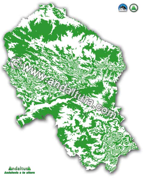 Mapa altitudinal de Córdoba - Sublime Realidad - Blanco y Verde