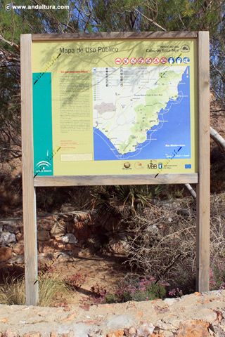 Cartel del Mapa de uso público del Parque Natural Cabo de Gata - Níjar