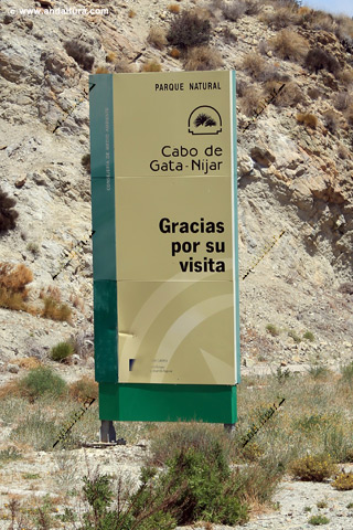 Cartel del Mapa de uso público del Parque Natural Cabo de Gata - Níjar