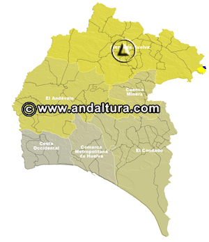 Mapa de las Comarcas de la Provincia de Huelva: Acceso a los Contenidos