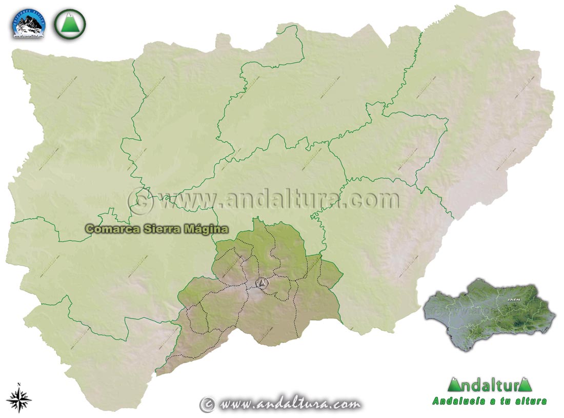 Comarca Sierra Mágina: Mapa de Situación en la Provincia de Jaén