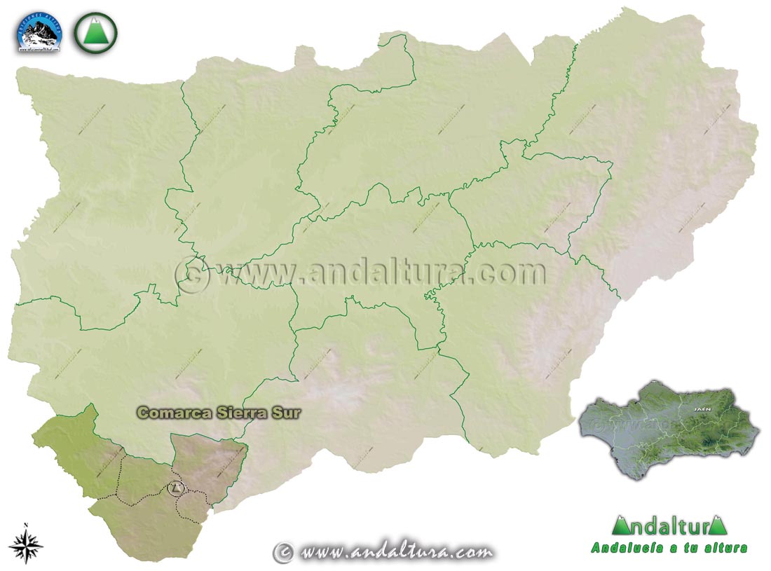 Comarca Sierra Sur: Mapa de Situación en la Provincia de Jaén