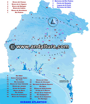 Mapa de los Ríos de la Provincia de Huelva: Acceso a los Contenidos
