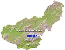 Mapa de Granada con la situación de Bubión