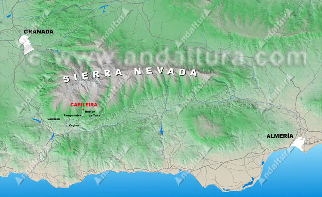 Mapa situación de Capileira en Sierra Nevada