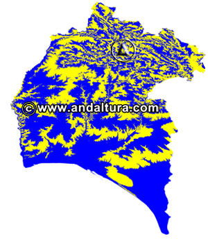 Mapa altitudinal - Sublime Realidad - de la Provincia de Huelva: Acceso a los Contenidos