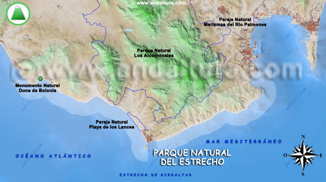 Mapa - Plano del Parque Natural del Estrecho y otros Espacios Naturales de Cádiz
