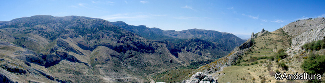 Panorámica del Valle del río Castril y la zona del Cortijo de la Puerca