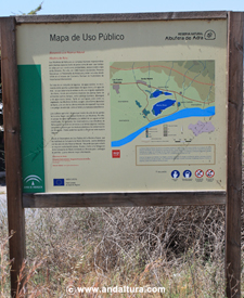 Cartel del Mapa de uso público de la Reserva Natural Albufera de Adra