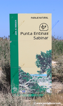 Cartel del Paraje Natural Punta Entinas - Sabinar