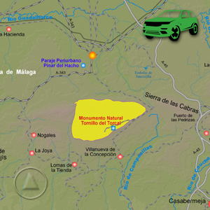 Accesos - como llegar - a Antequera: Recorte Mapa Cartográfico