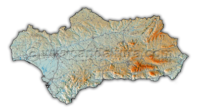 Mapa de Andalucía: accesos a los Mapas Mudos, Políticos, Físicos, Didácticos para imprimir a Alta Calidad de Andalucía