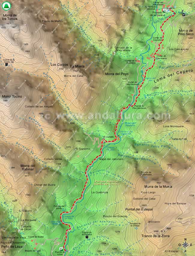 Mapa tercero de la Ruta en BTT del Camino del Nacimiento del río Castril