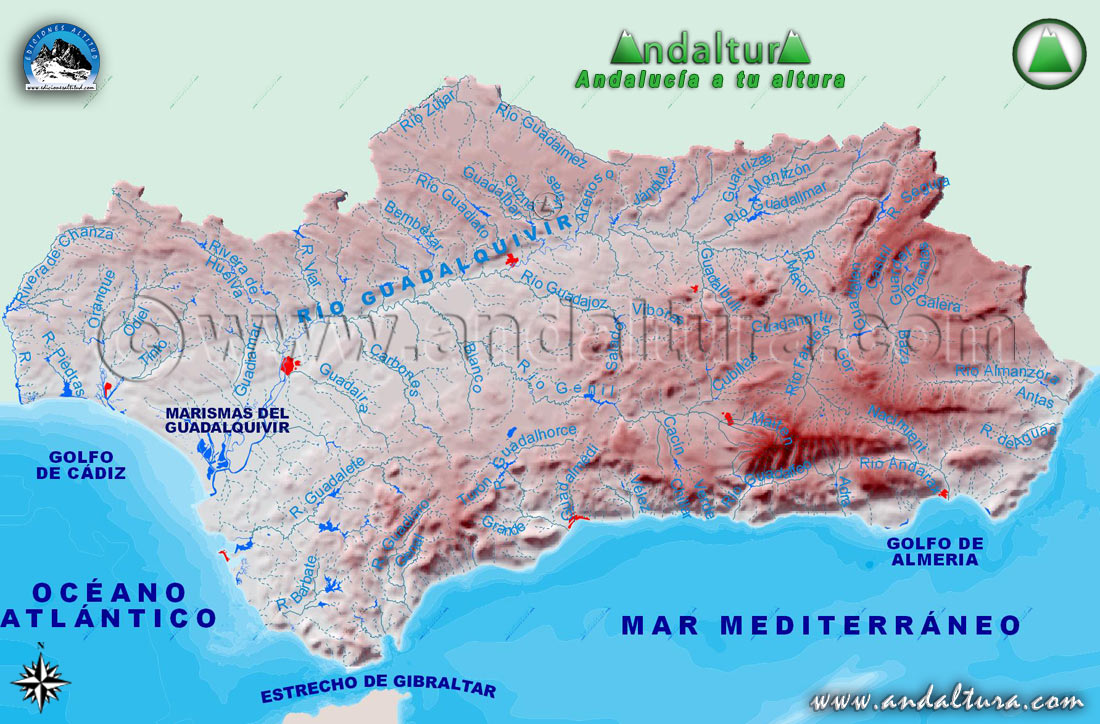 Mapa de Ríos de Andalucía
