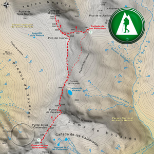 Ruta Puntal de los Acucaderos - Collado de las Buitreras - Integral de Sierra Nevada: Recorte Mapa Cartográfico