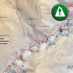 Ruta Cerro del Caballo - Tozal del Cartujo - Integral de Sierra Nevada: Recorte Mapa Cartográfico