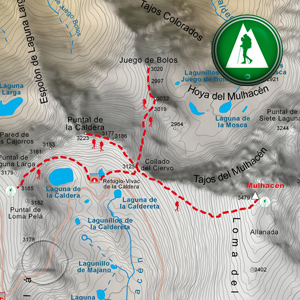 Ruta Collado de Loma Pelá - Mulhacén - Integral de Sierra Nevada: Recorte Mapa Cartográfico