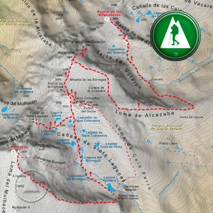 Ruta Mulhacén - Puntal de los Acucaderos - Por 7 Lagunas - Integral de Sierra Nevada: Recorte Mapa Cartográfico
