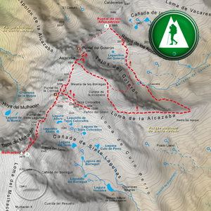 Ruta Mulhacén - Puntal de los Acucaderos - Por la Arista - Integral de Sierra Nevada: Recorte Mapa Cartográfico