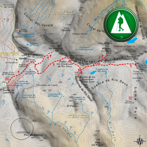 Ruta Veleta - Collado de Loma Pelá - Integral de Sierra Nevada: Recorte Mapa Cartográfico