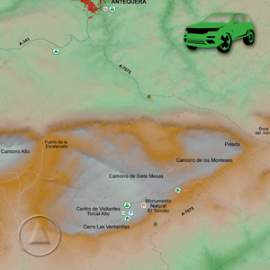 Accesos - como llegar - al Torcal de Antequera: Recorte Mapa Cartográfico
