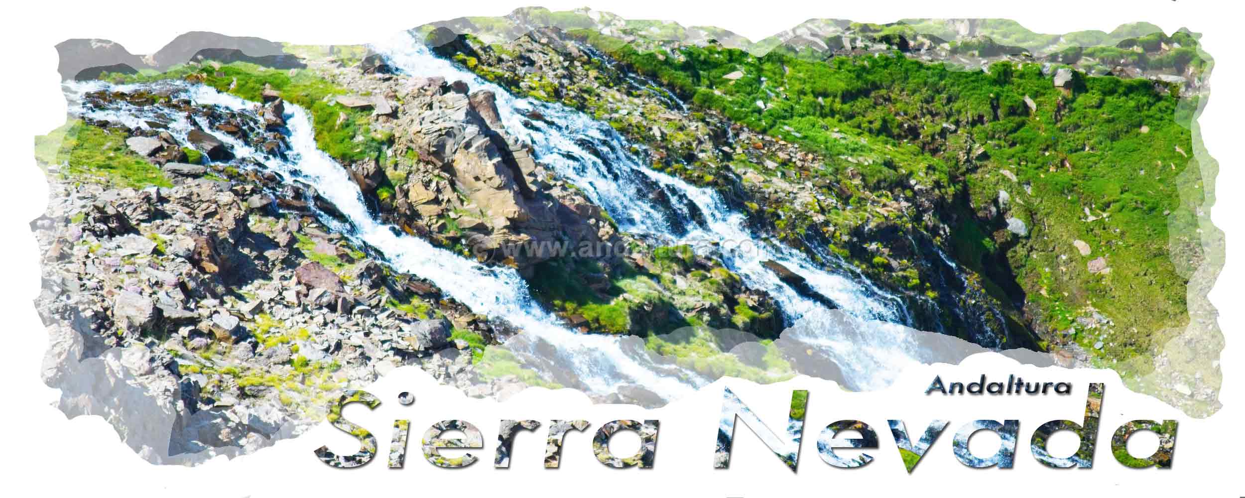 Cabecera de las Panorámica en invierno de Sierra Nevada desde el Veleta - Chorreras Negras desagüe de Laguna Hondera - Siete Lagunas