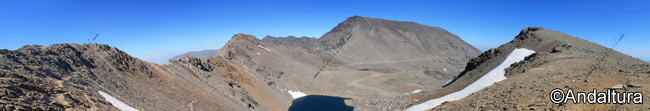Panorámica de la Cuenca Glaciar de la Caldera y Tresmiles de Sierra Nevada