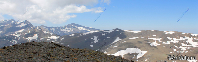 Pico de la Justicia y los Colosos de Sierra Nevada desde Cerro Pelado