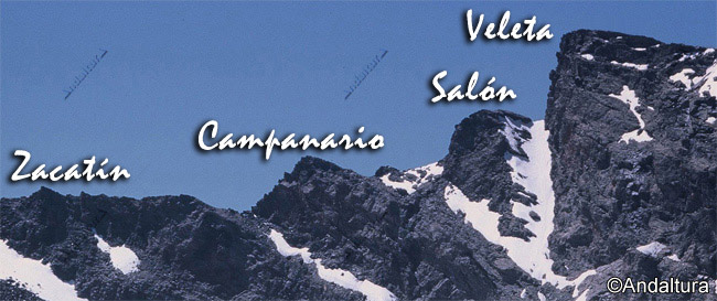 Veleta y sus antecimas: Salón, Campanario y Zacatín