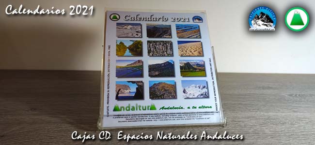 Calendarios 2021 para Cajas CD de Espacios Naturales de Andalucía