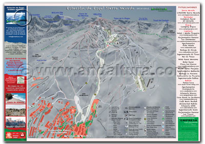Mapa de Pistas de la Estación de Esquí Sierra Nevada. Temporada 2014 - 2015