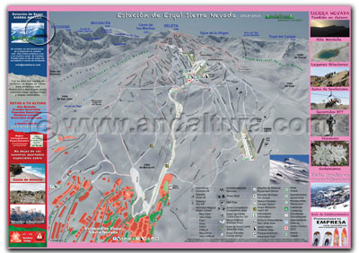 Mapa de Pistas de la Estación de Esquí Sierra Nevada. Temporada 2015 - 2016
