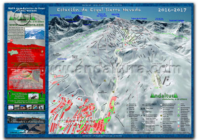 Mapa de Pistas de la Estación de Esquí Sierra Nevada. Temporada 2016 - 2017