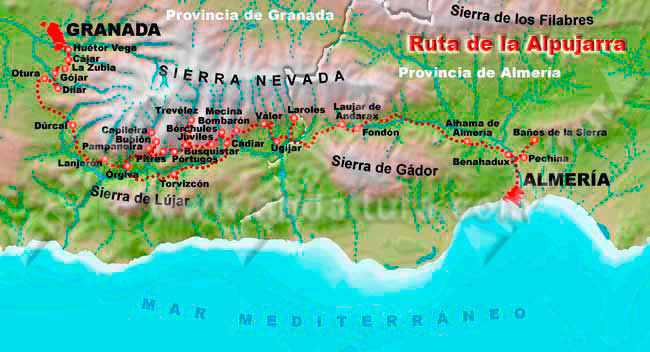 Legado Andalusí: Mapa de la Ruta de las Alpujarras