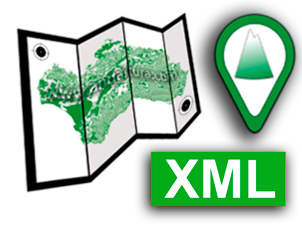 Icono de la Descarga de Archivos XML de los Mapas Topográficos georefenciados de la Rutas de Senderismo, cicloturistas y BTT por Andalucía