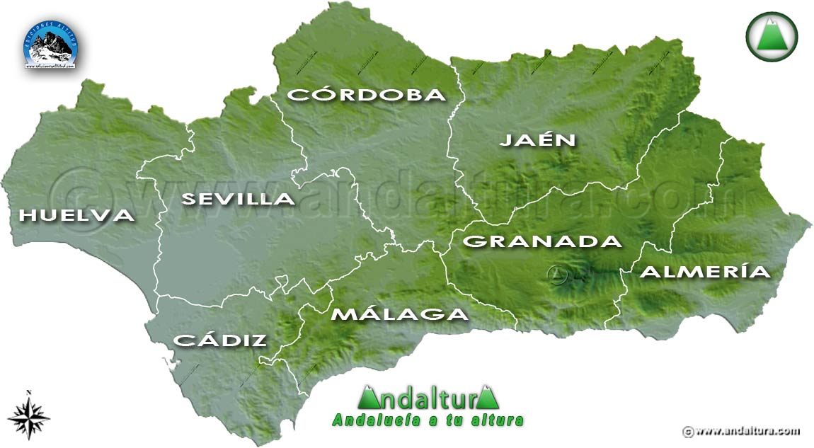 Mapa de Andalucía y sus provincias