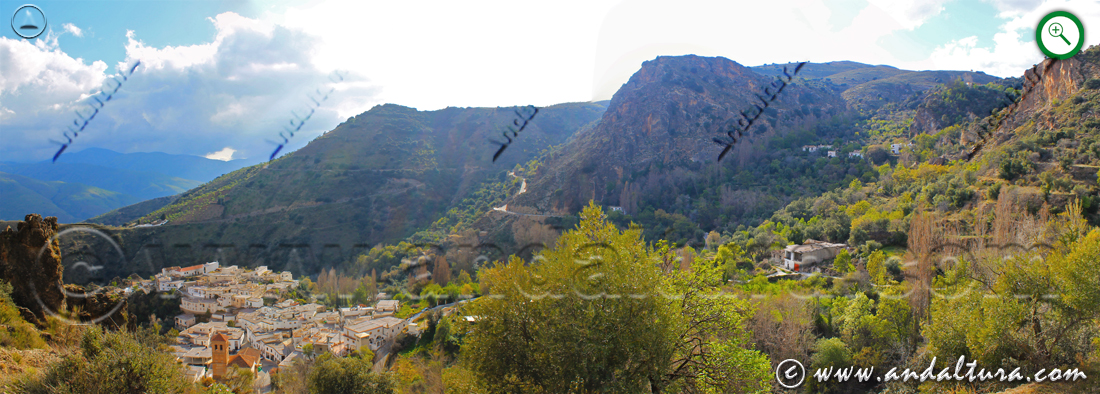 Teclea en la imagen para ampliar vista de la Alpujarra: Barrio Alto, Medio y Cástaras desde el Caminillo Viejo en la Ruta Medieval de la Alpujarra