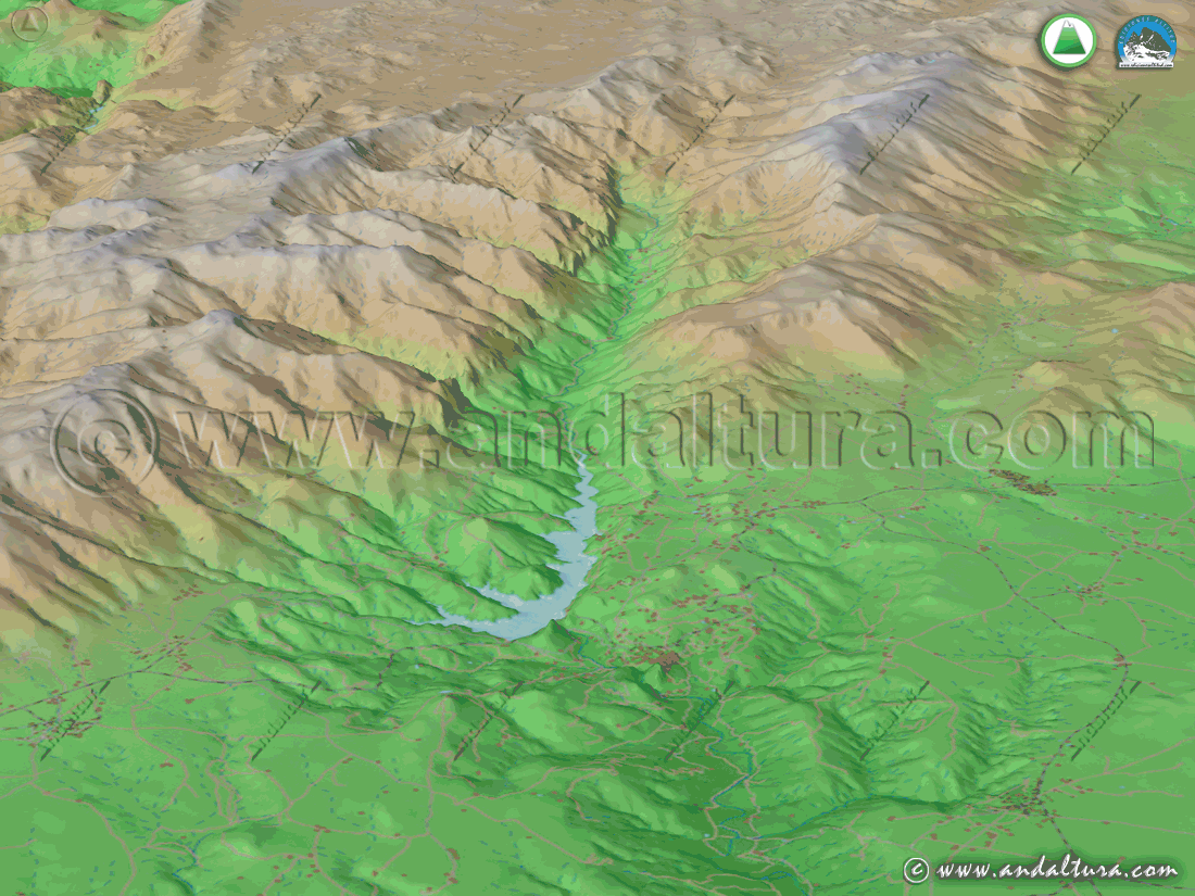 Plano - Mapa GIF con distintas Imágenes Virtuales en 3D de Castril, la Sierra de Castril y el Parque Natural Sierra de Castril