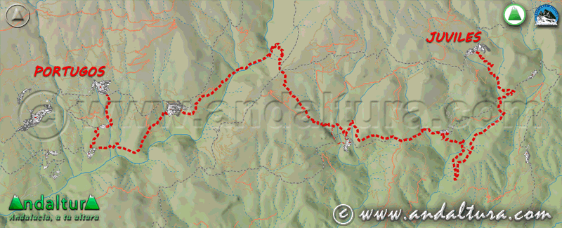 Mapa GIF de los tramos de la Ruta Medieval por la Alpujarra