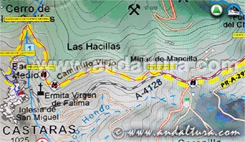 Mapa con track y waypoints de la Ruta Medieval Alpujarra