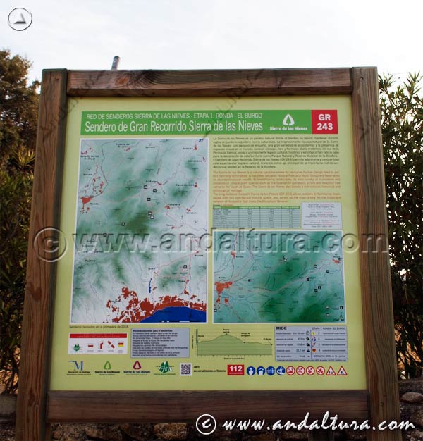 Cartel del Sendero de Gran Recorrido GR-243 en Ronda