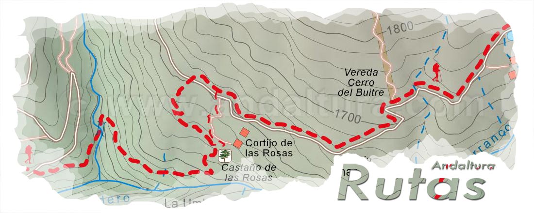 Cabecera del Mapa del Gran Recorrido GR 240 Sendero Sulayr del Tramo por Sierra Nevada Barrnco del Palomar Loma de las Navas