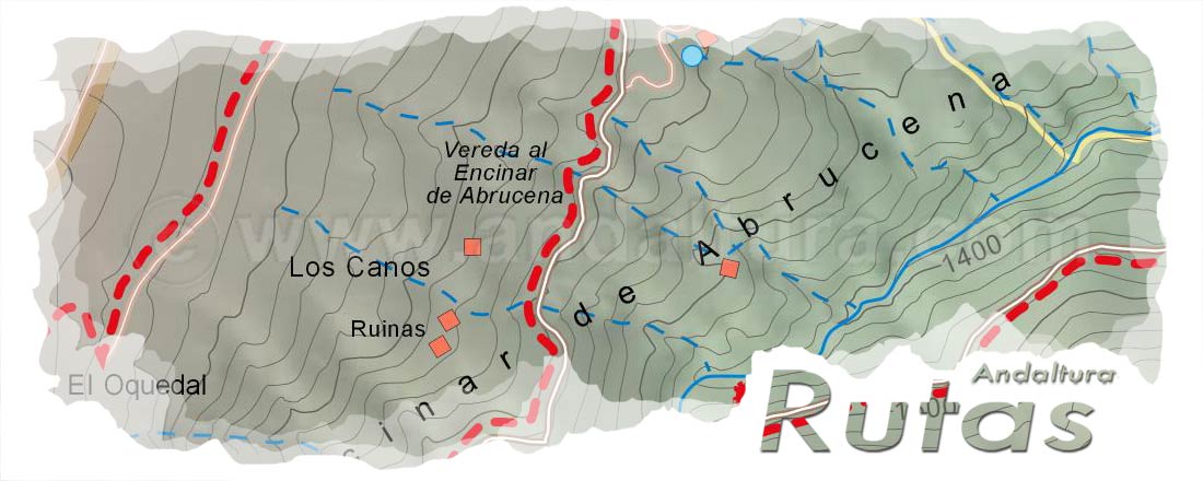 Cabecera del Mapa del Gran Recorrido GR 240 Sendero Sulayr del Tramo por Sierra Nevada Cuerda de la Mina Cuerda de Limones