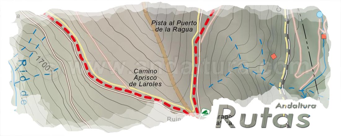 Cabecera del Mapa del Gran Recorrido GR 240 Sendero Sulayr del Tramo por Sierra Nevada Mirador de la Llanada Arrroyo del Palancón