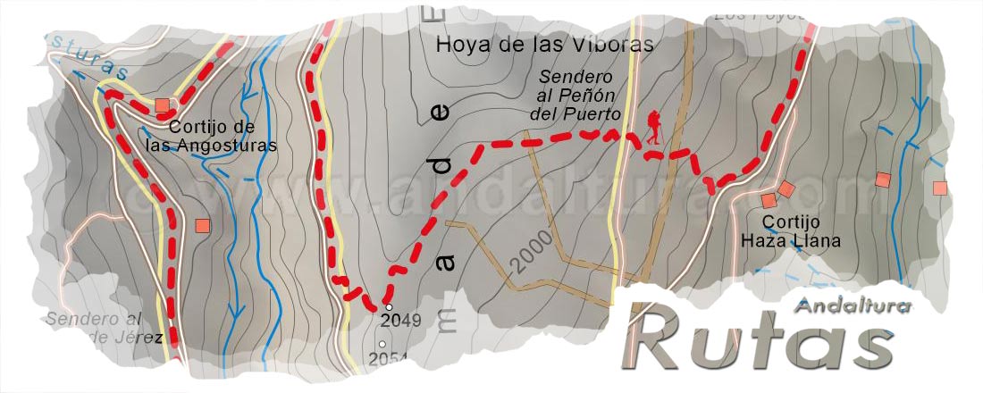 Cabecera del Mapa del Gran Recorrido GR 240 Sendero Sulayr del Tramo por Sierra Nevada Acequia de Mecina
