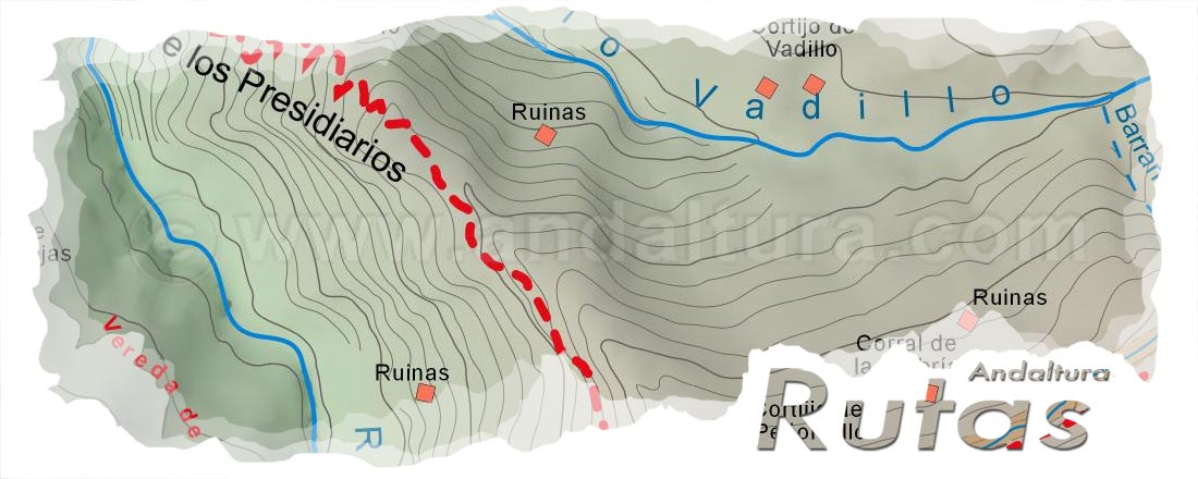 Cabecera del Mapa del Gran Recorrido GR 240 Sendero Sulayr del Tramo por Sierra Nevada Río Vadillo Río Genil