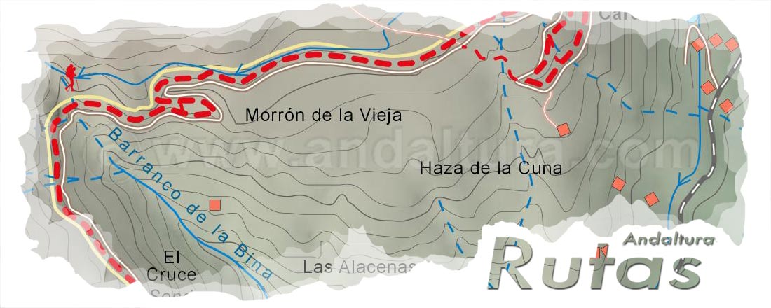 Cabecera del Mapa del Gran Recorrido GR 240 Sendero Sulayr del Tramo por Sierra Nevada Loma del Jabalí - Trevélez