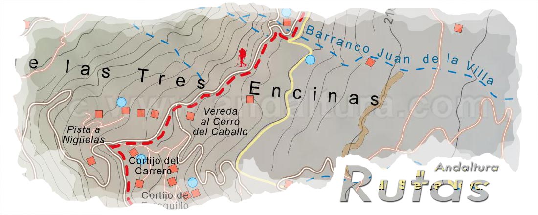 Cabecera del Mapa del Gran Recorrido GR 240 Sendero Sulayr del Tramo por Sierra Nevada Rinconada de Nigüelas - Barranco del Pleito